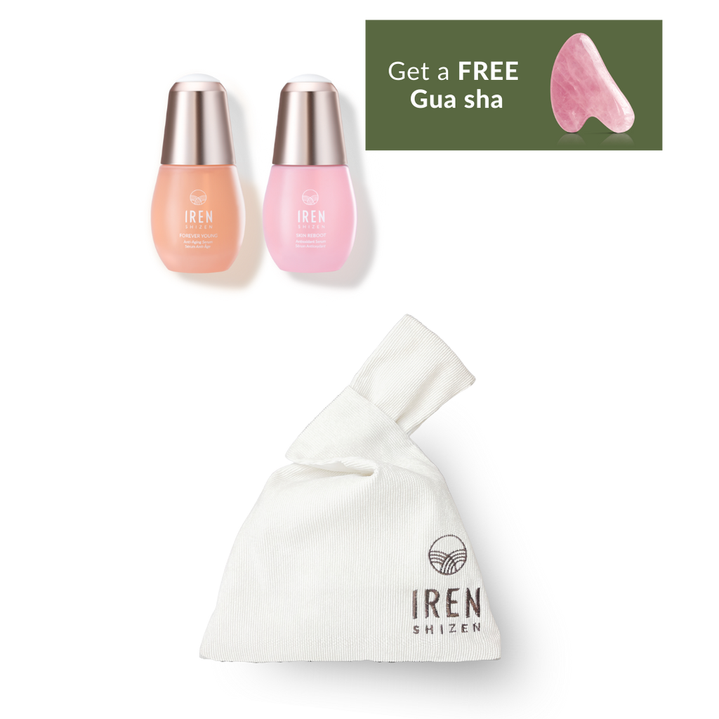 Get a complimentary Iren Shizen LIFT ESSENTIAL Firm & Revitalize gift set featuring customized Japanese skincare.