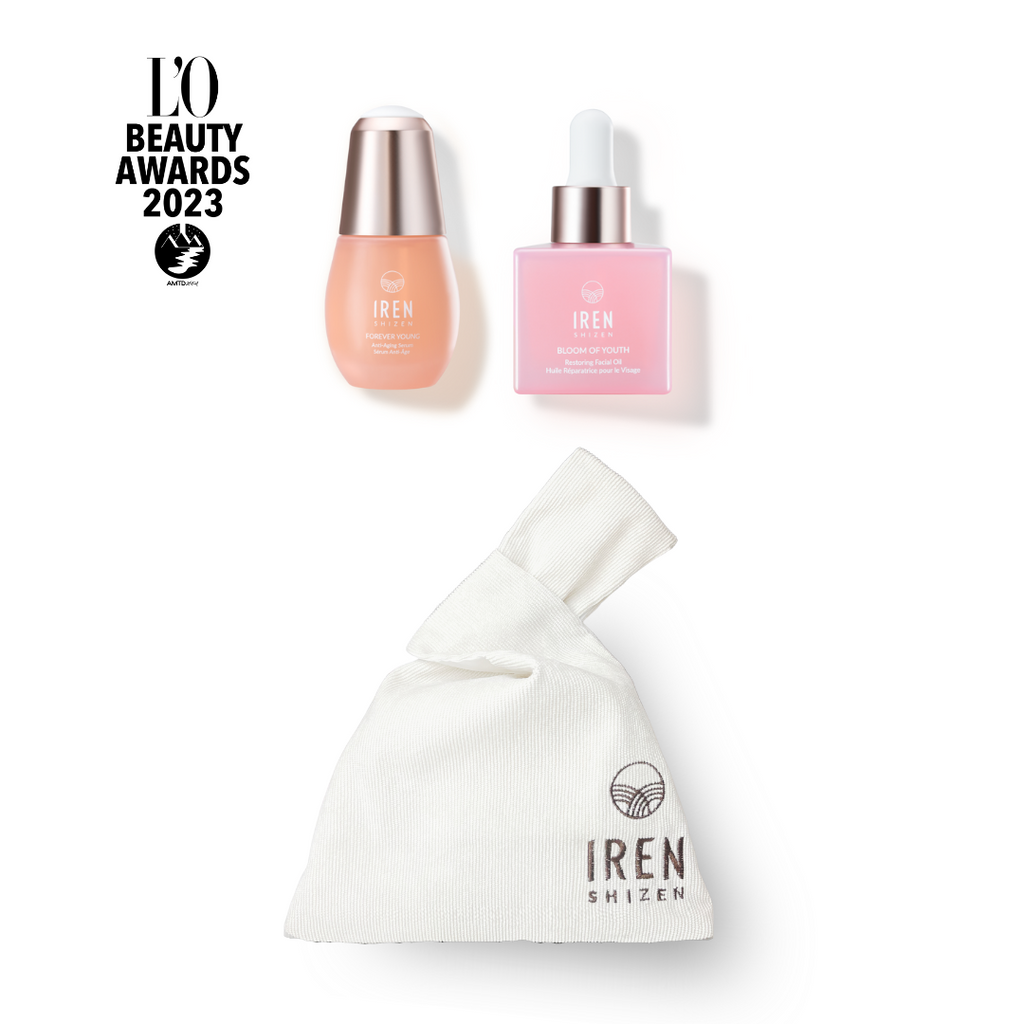 IREN Shizen presents the BEST SUSTAINABLE DUO By L'OFFICIEL Beauty Awards 2023, an exquisite skin care gift set that includes both an anti-aging serum and a restoring facial oil. Achieve ageless beauty with this luxurious collection.